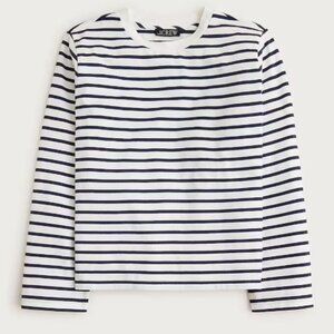 NWT - J Crew Back & White Striped Cotton Top Size S